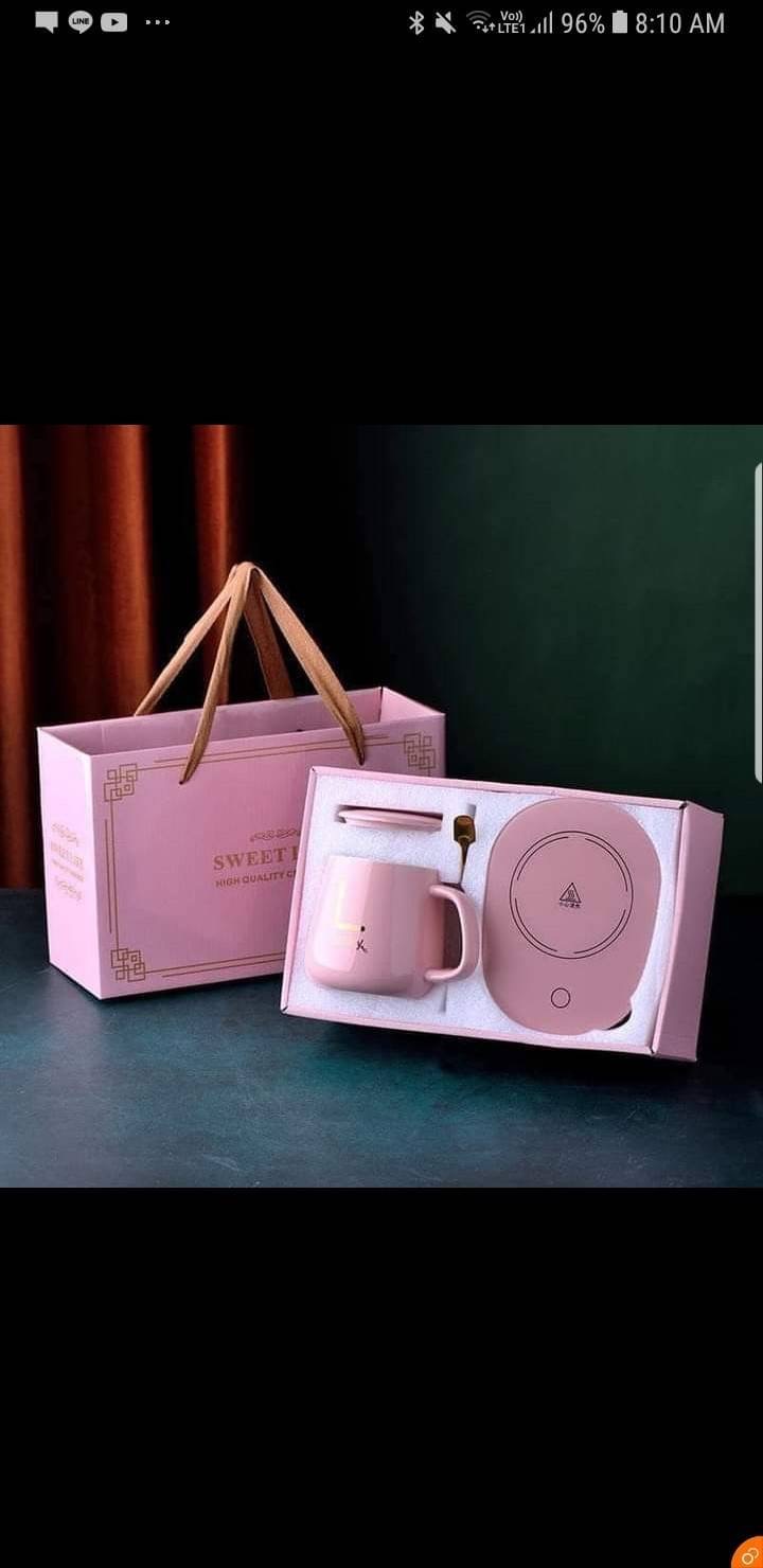 เซตแก้วพร้อมเครื่องอุ่นกาแฟ